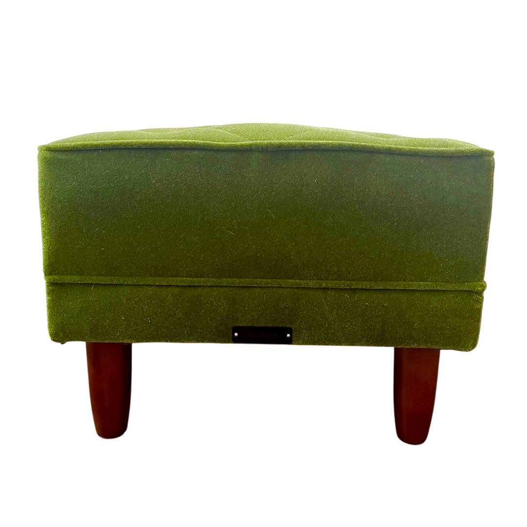 美品 カリモク60 X36206 QD モケットグリーン オットマン