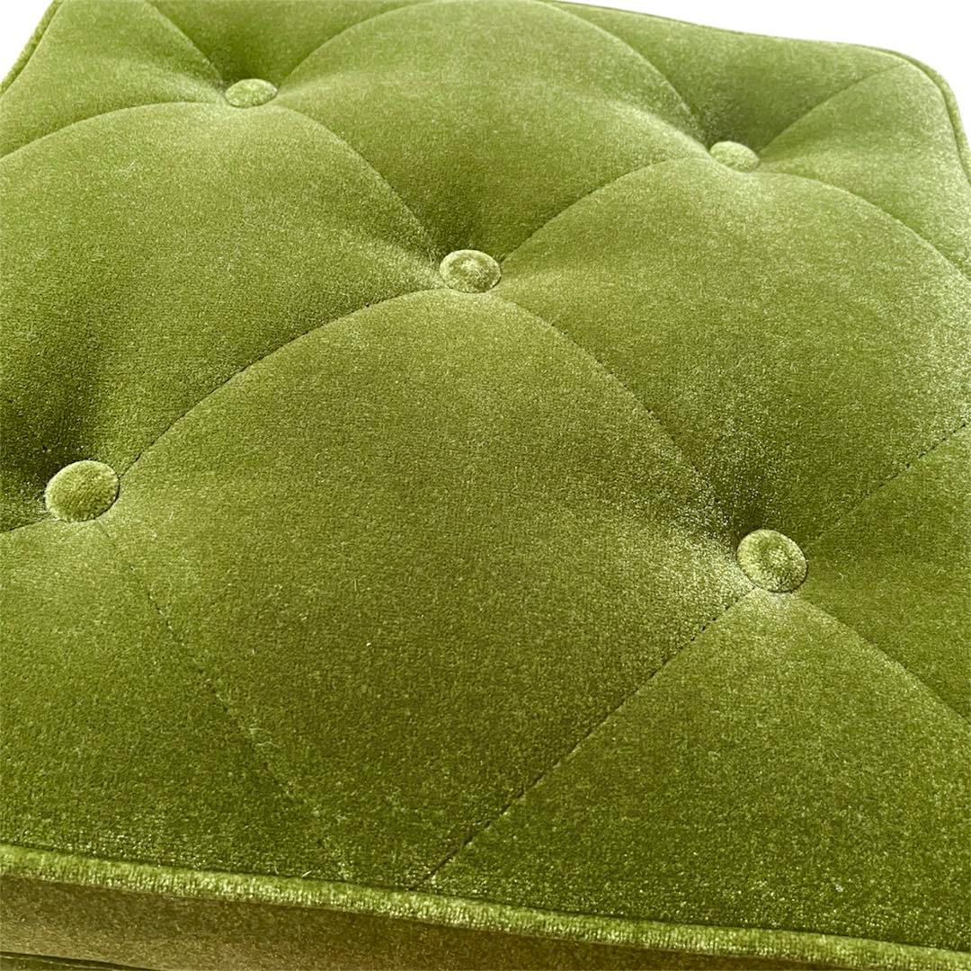 美品 カリモク60 X36206 QD モケットグリーン オットマン