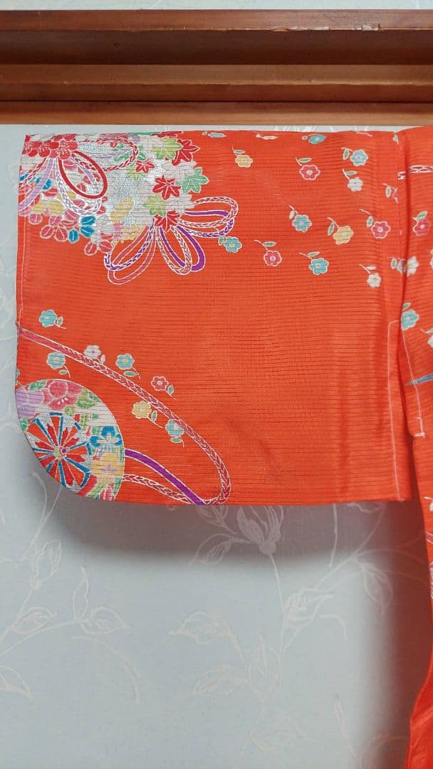 NA110アンティーク子供着物夏用絽綺麗着丈73センチ裄丈40センチ