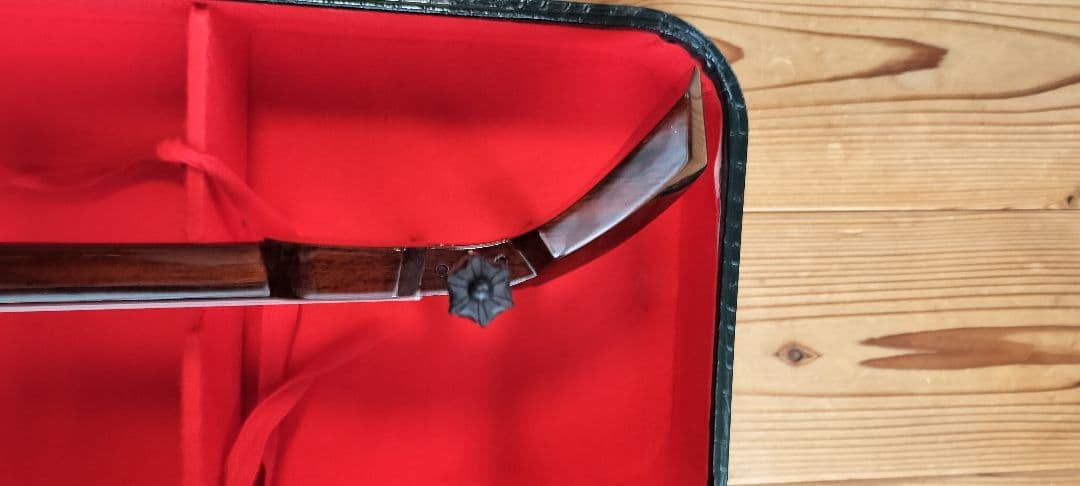 三線 黒檀 本皮一枚張りカマゴン 知念大工型