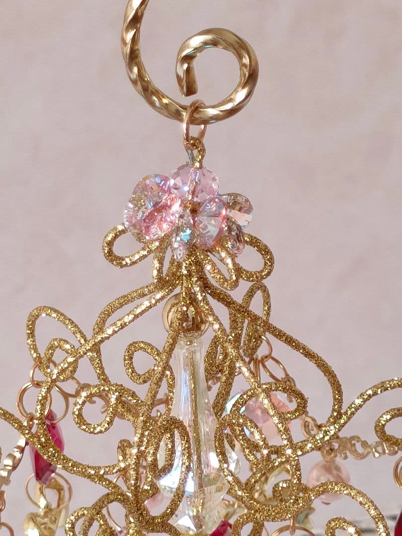 スワロフスキー✨️シャンデリアサンキャッチャー・スタンド付✯ブルーABダリア