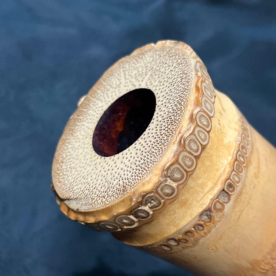 尺八 都山流 一尺八寸管 籐巻き銀三線 【音出し