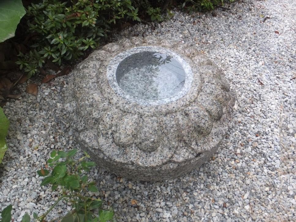 【見立て御影石水鉢・向鉢】庭石オブジェ箱庭造園ガーデニングオーナメント飾り石茶庭