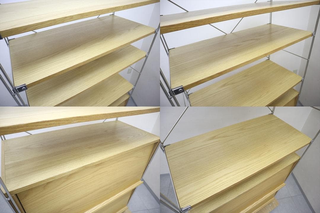 MUJI ステンレスユニットシェルフ ワイド 大 ボックス フラット扉 セット