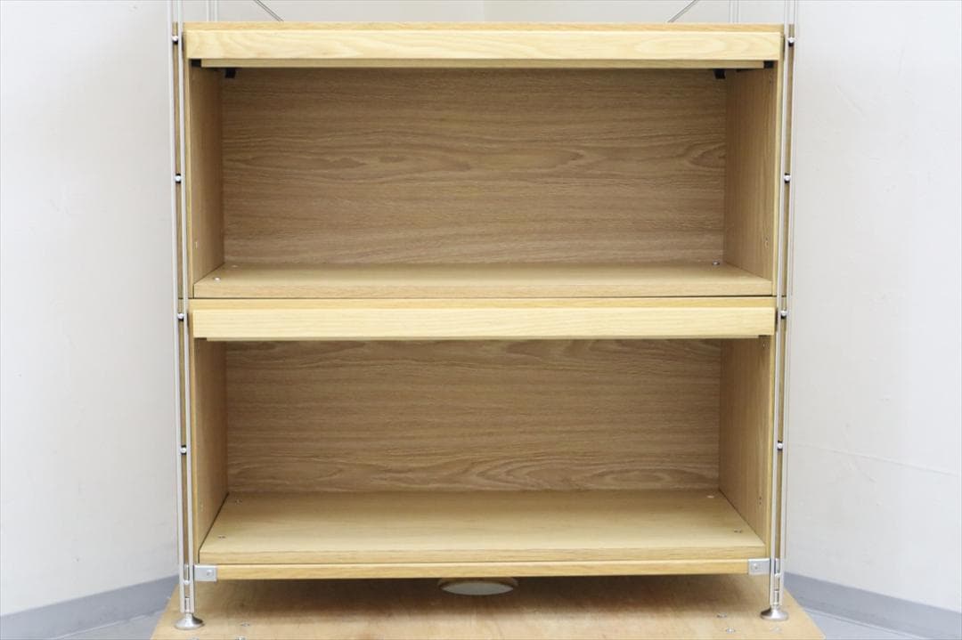 MUJI ステンレスユニットシェルフ ワイド 大 ボックス フラット扉 セット