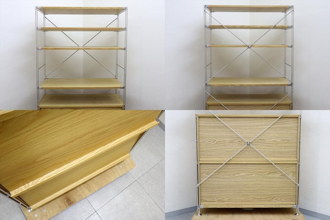 MUJI ステンレスユニットシェルフ ワイド 大 ボックス フラット扉 セット