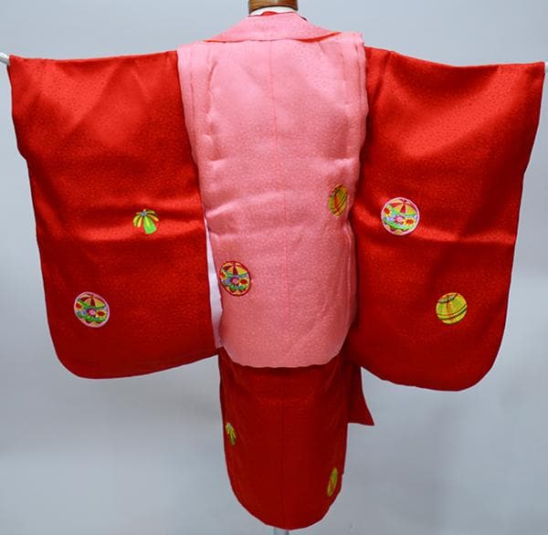 七五三 三歳 女児 正絹 被布着物フルセット 半衿伊達襟付き お仕立て無料