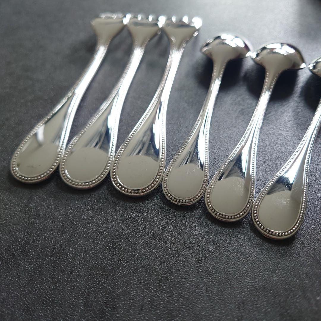 美品 クリストフル パール ケーキフォーク コーヒースプーン 6点