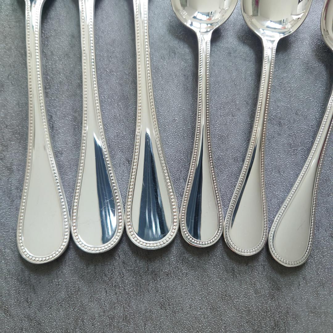 美品 クリストフル パール ケーキフォーク コーヒースプーン 6点