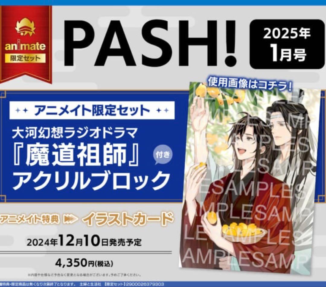 魔道祖師 PASH！ 2025年1月号 アクスタ アクリルブロック 雑誌 イラカ