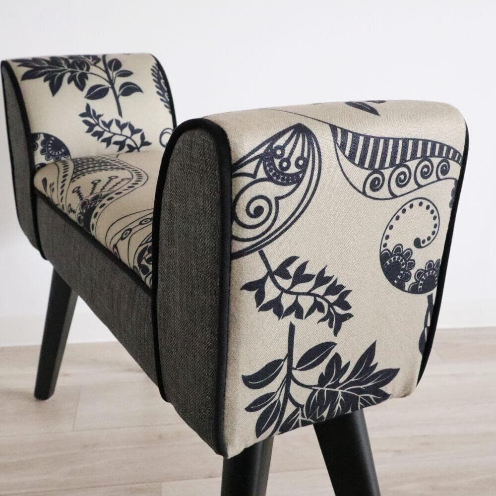 ☆スツールベンチ グレー＆エスニック クッションチェア 椅子 グレー