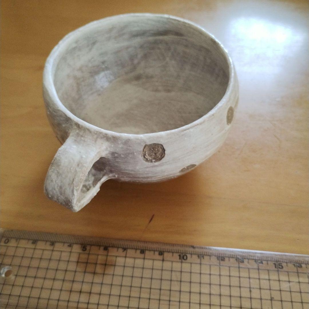 湯布院　HOMME BLUE CAFE スープカップ　陶器　水玉　ドット