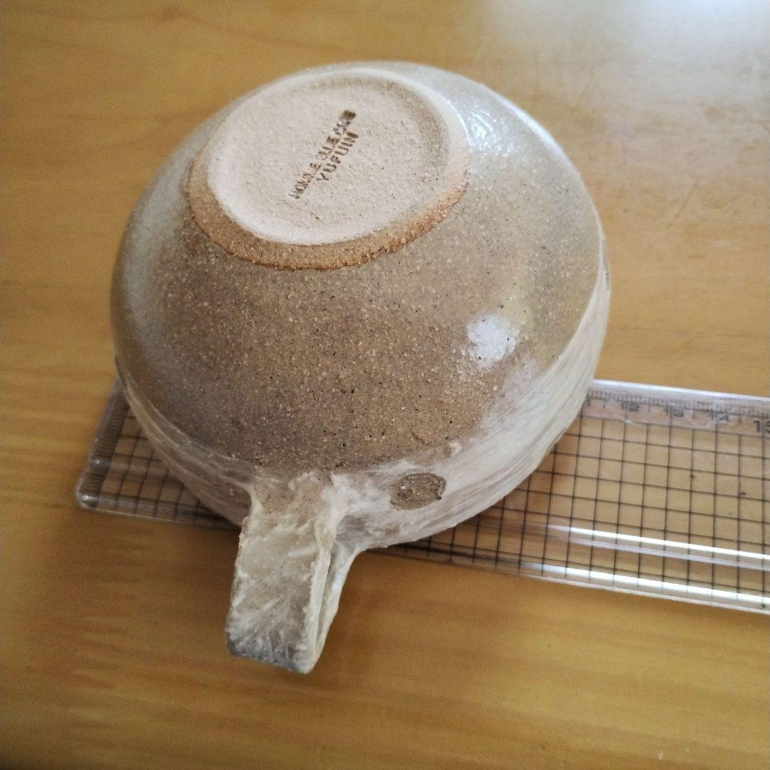 湯布院　HOMME BLUE CAFE スープカップ　陶器　水玉　ドット