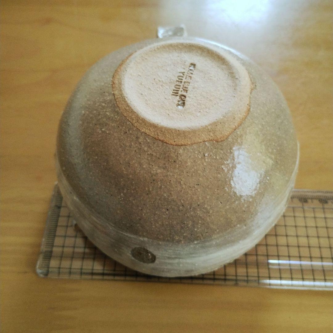 湯布院　HOMME BLUE CAFE スープカップ　陶器　水玉　ドット