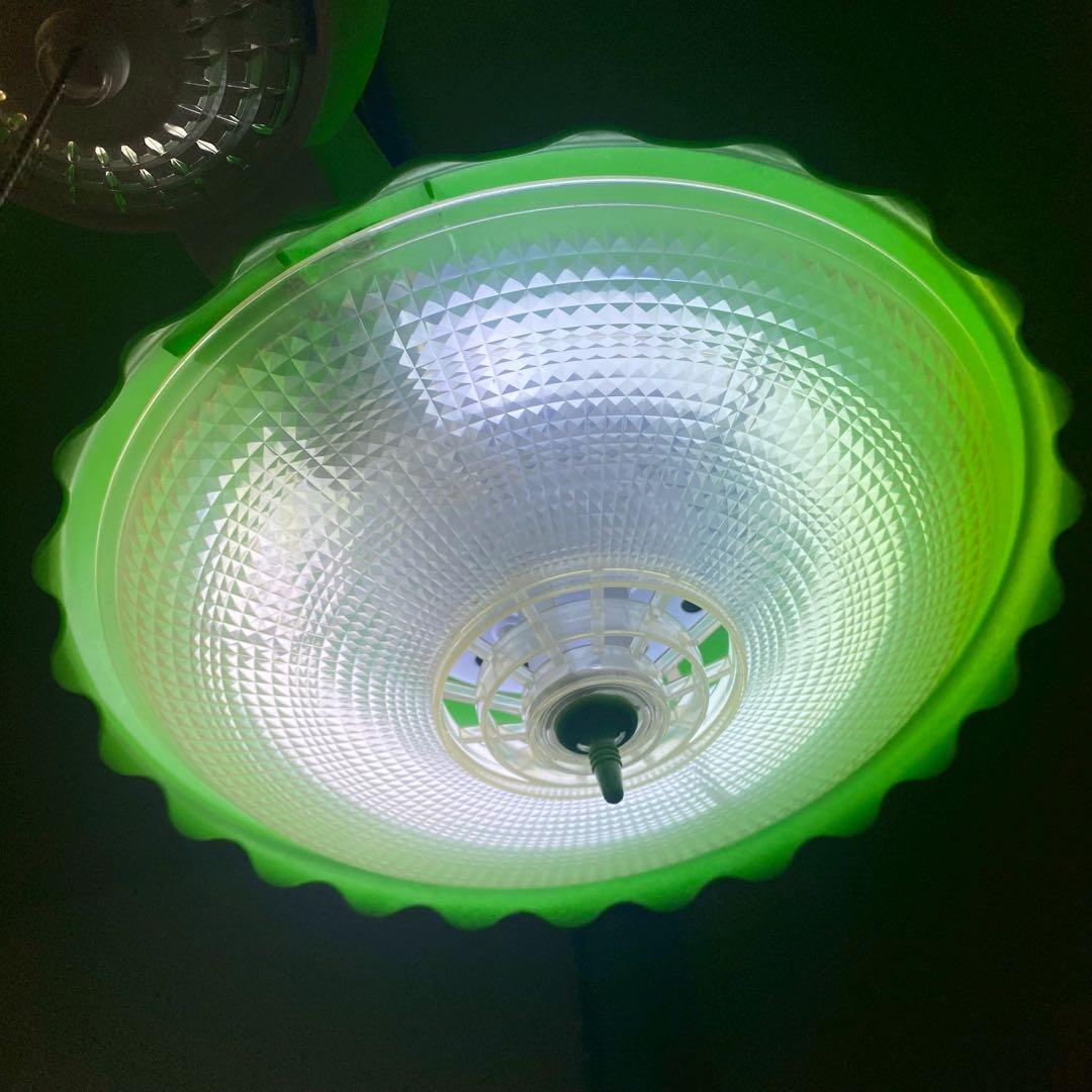 緑 グリーン 3灯 天井照明 昭和レトロ 当時物 レトロポップ インテリア