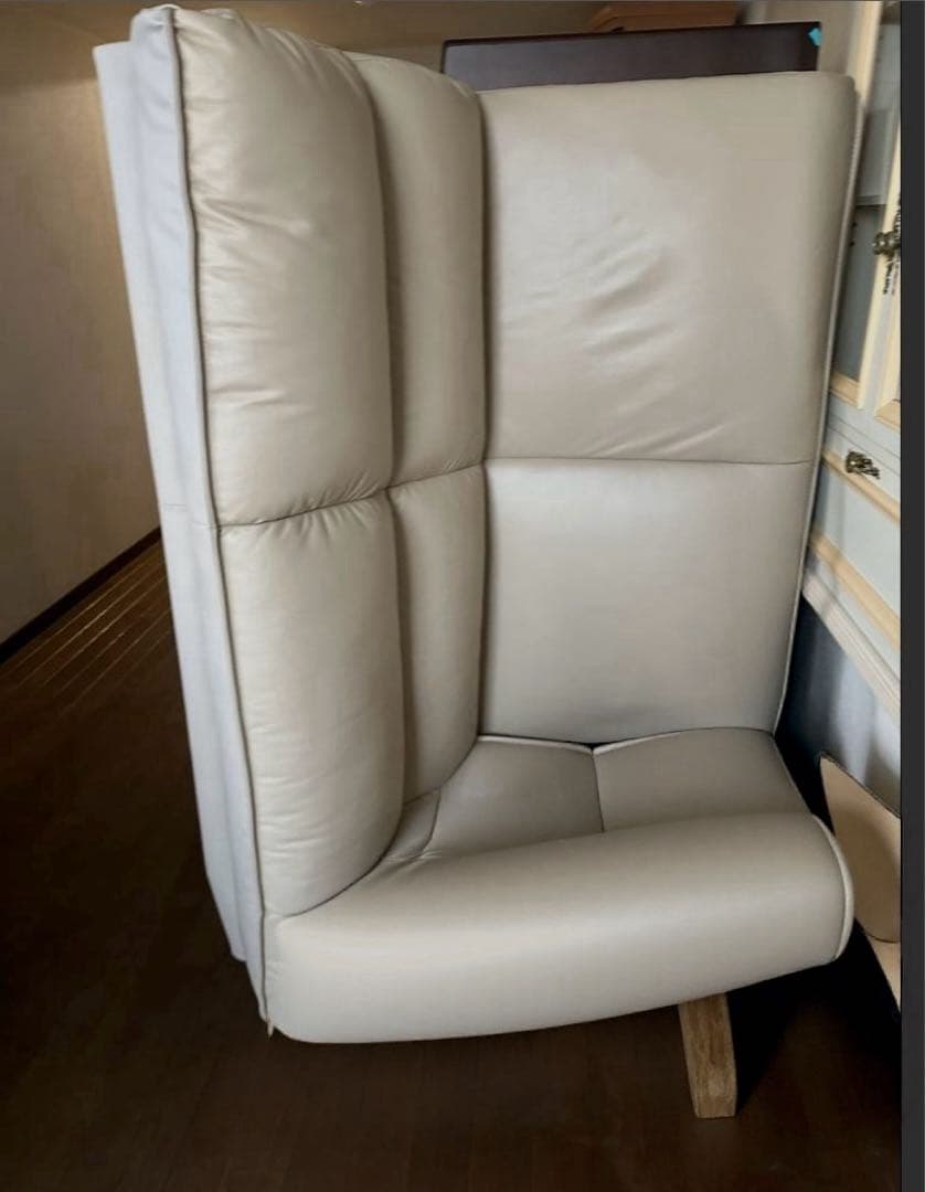 ベージュ 天然皮革 ソファ　ニトリ