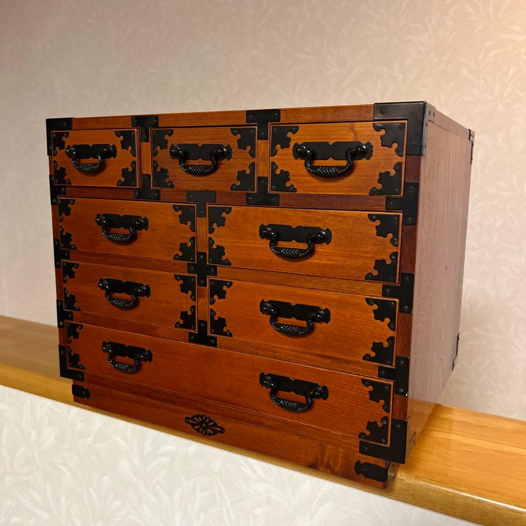 木製 8杯 小箪笥 小引出し 小物入れ ミニタンス 民芸家具 アンティーク