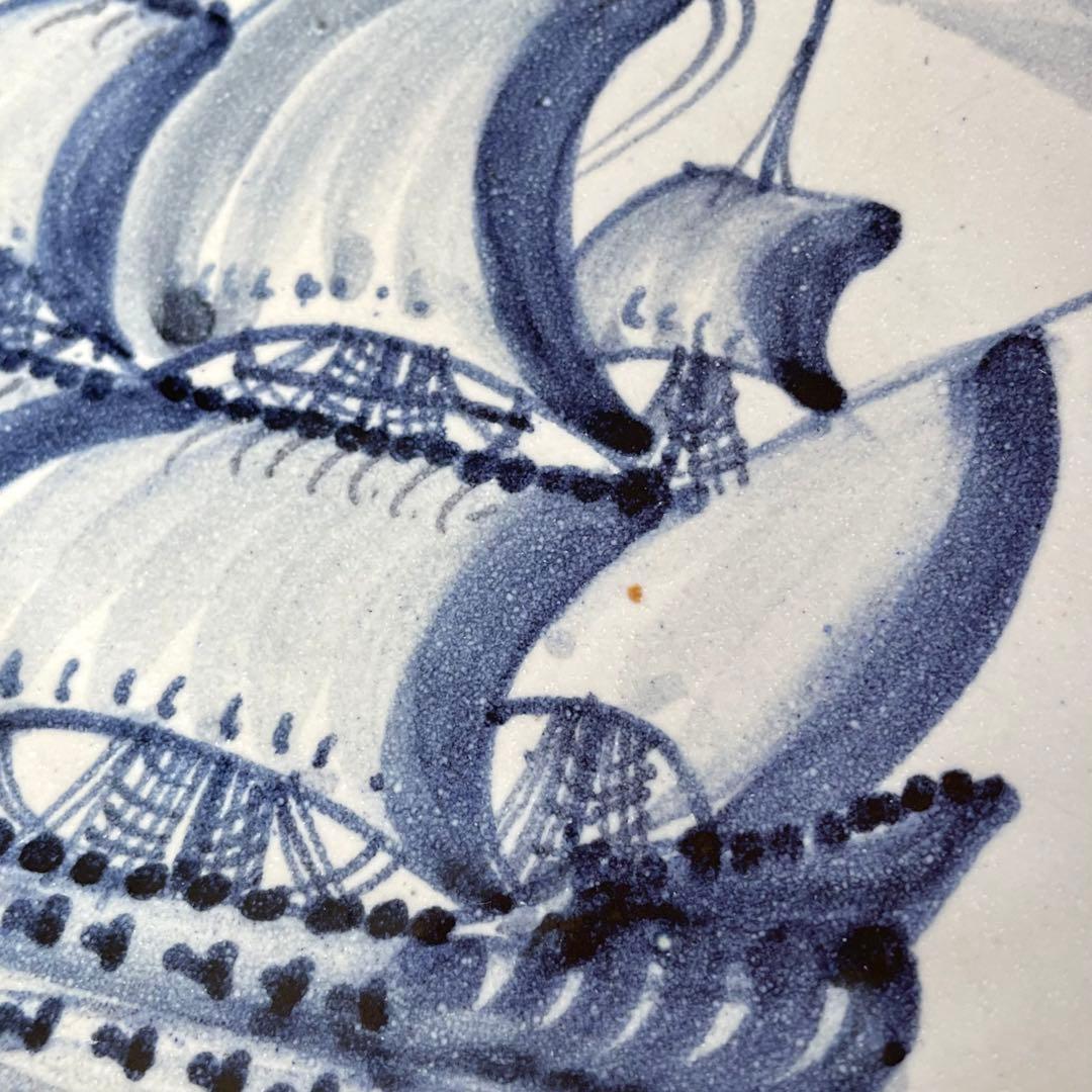 18世紀初頭 フランス アンティーク 染付皿 デルフト プレート 飾り皿 民藝
