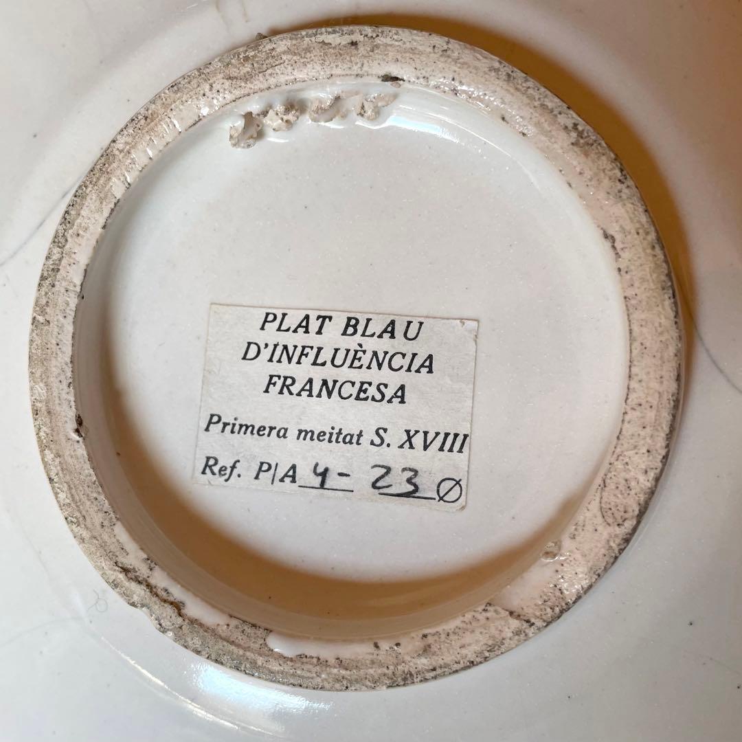 18世紀初頭 フランス アンティーク 染付皿 デルフト プレート 飾り皿 民藝