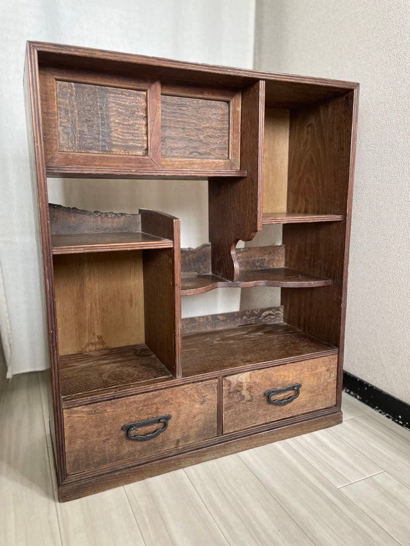 茶箪笥 古い 飾り棚 道具棚