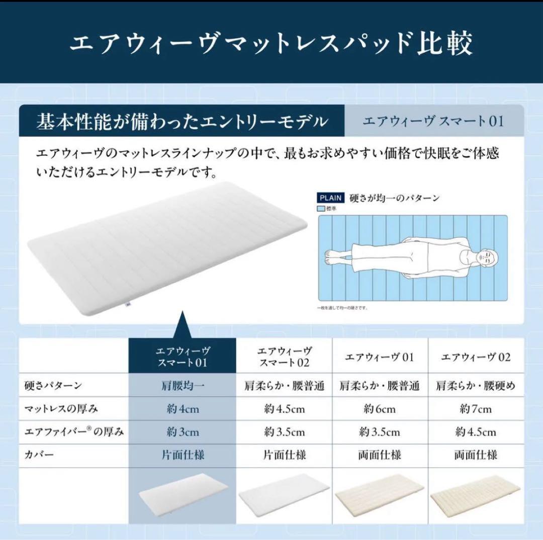 ８日のみ限定価格エアウィーヴ　スマート01 マットレス　シングル