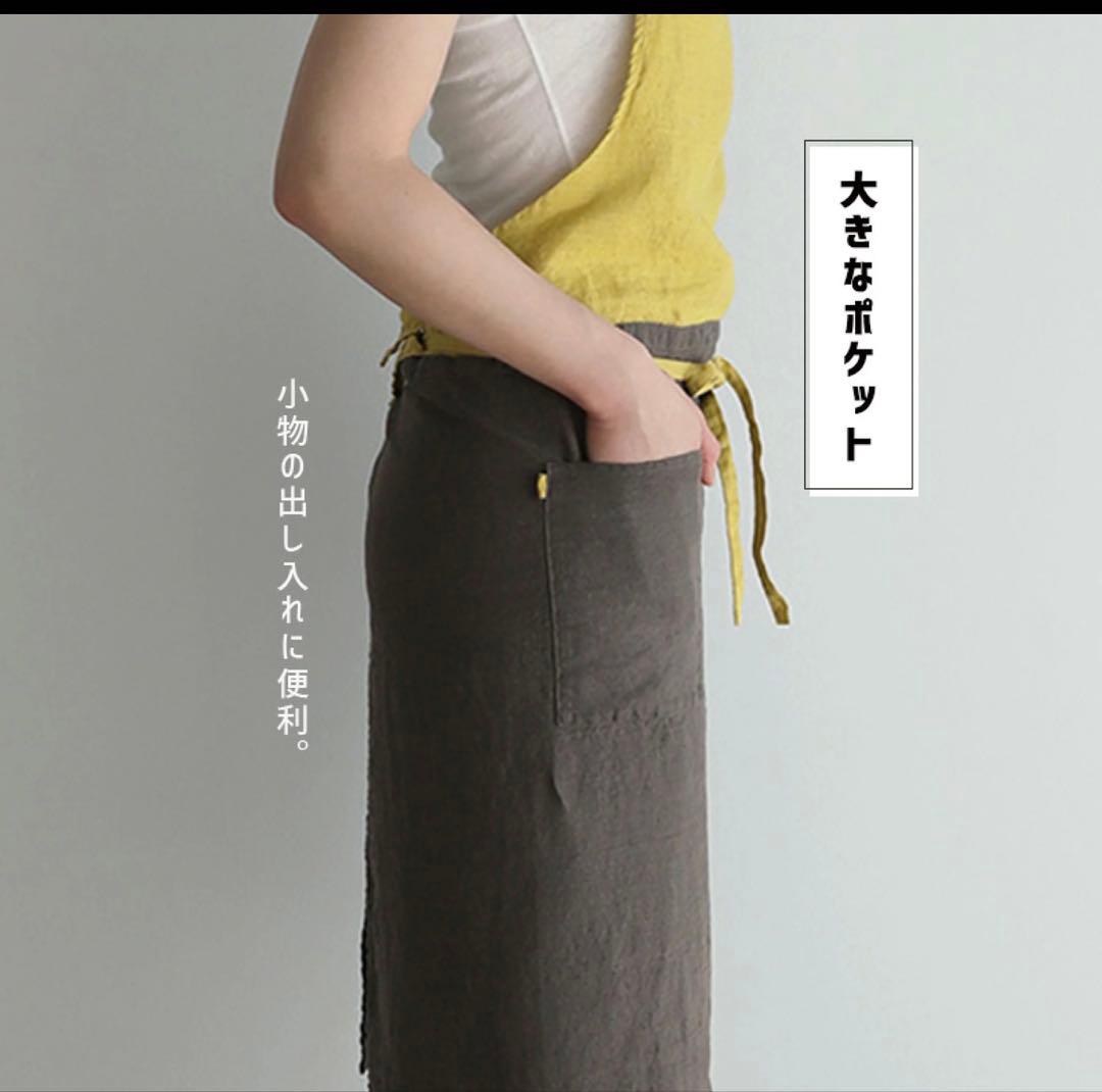 LINO E LINAフルエプロン カリーナ ミモザ リトアニアリネン