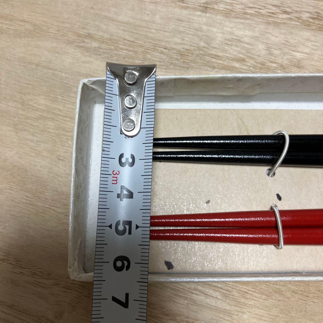 D-4 夫婦箸 セット 漆塗り 桜紋 金彩 朱 黒 箱入り ペア 新品 うるし屋