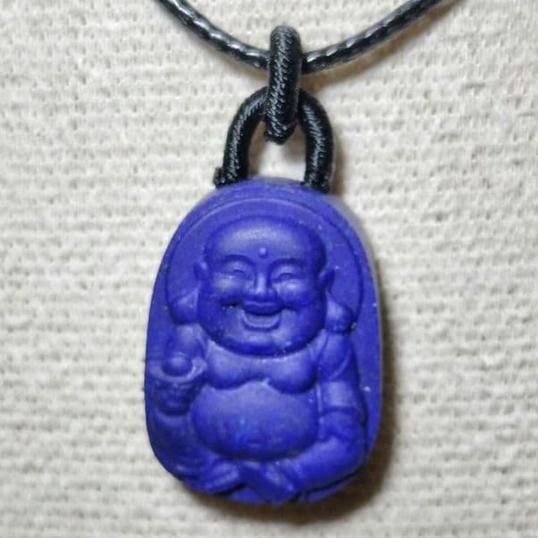 福徳円満・金運守護◇ラピスラズリ 布袋様 彫刻ペンダントトップ