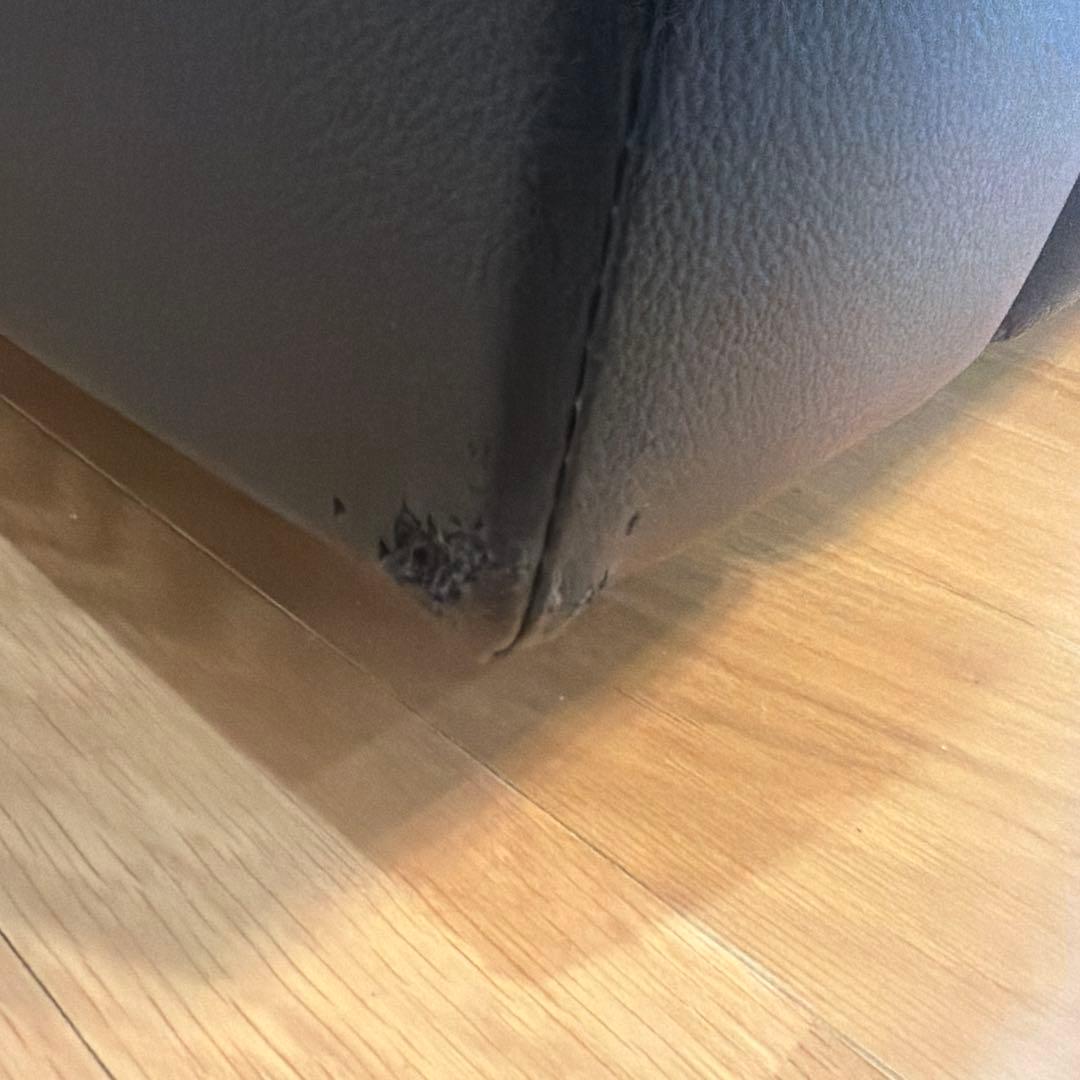 黒　本革リクライニングソファ 2〜3人掛け