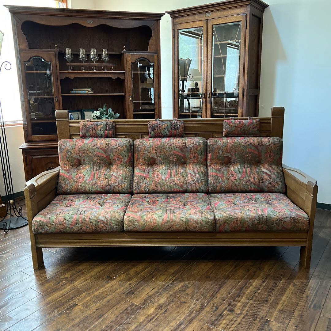 k477r121 葉山ガーデン 3人掛けソファ オーク 無垢材 トリプルソファ