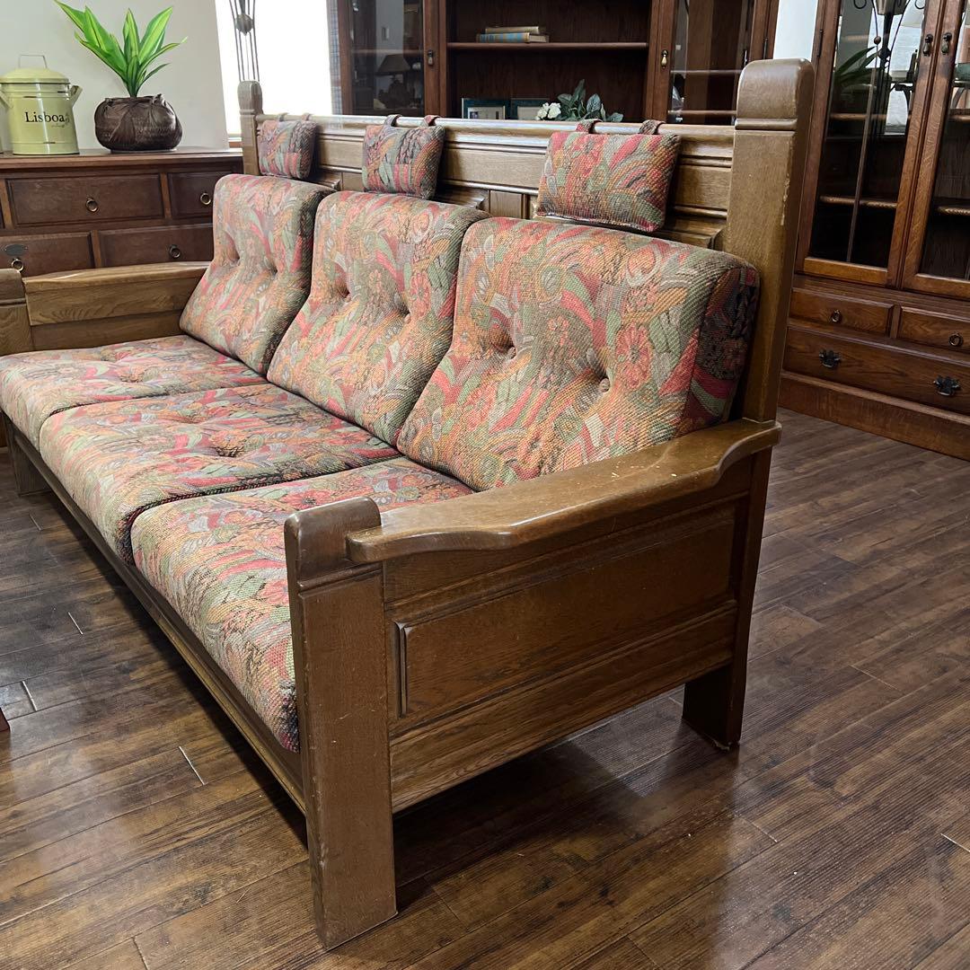 k477r121 葉山ガーデン 3人掛けソファ オーク 無垢材 トリプルソファ