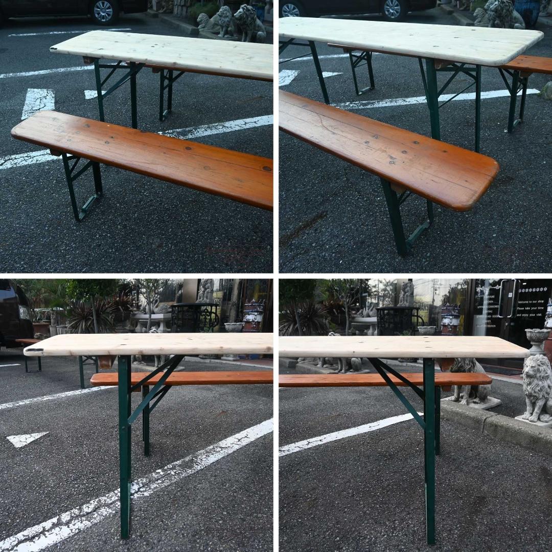 L3705-233 英国アンティーク ビアテーブル 作業台 テーブルセット