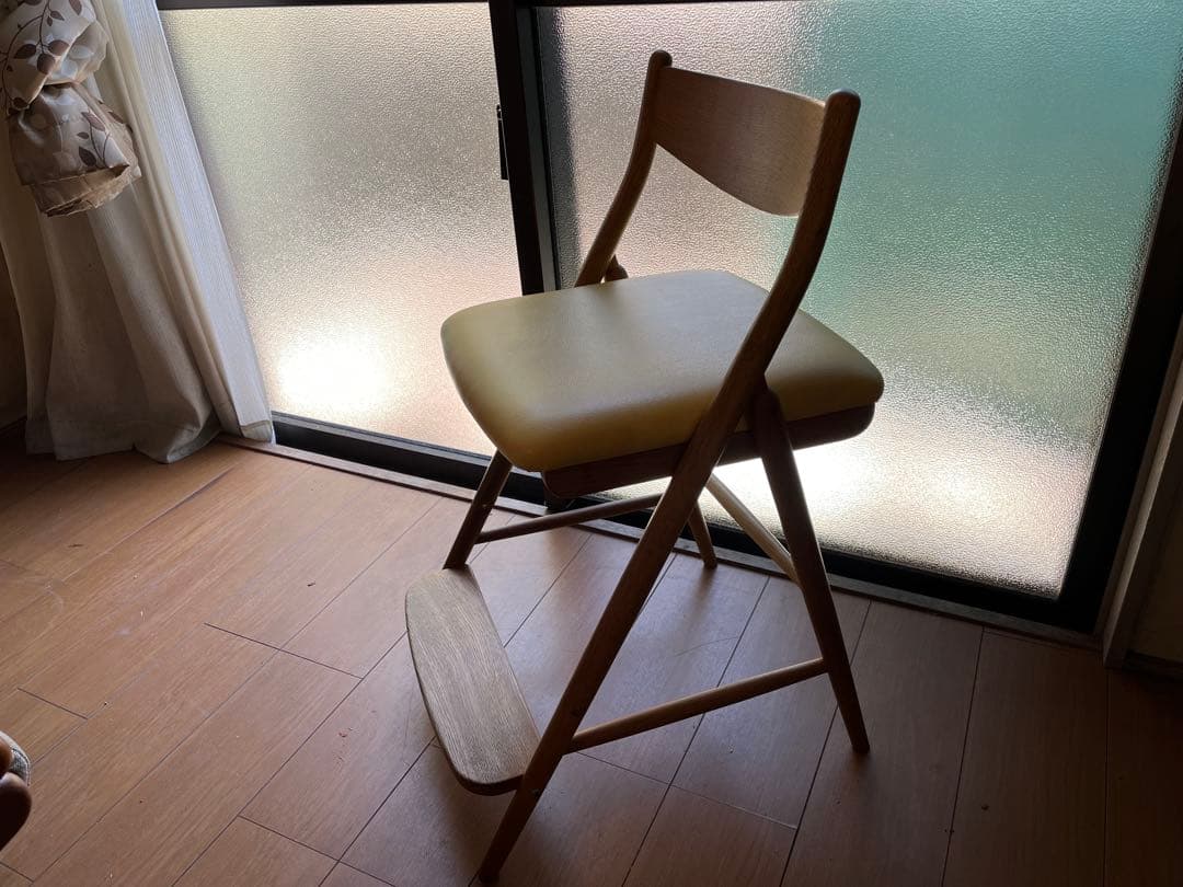 北欧　デザイン 飛騨産業 キツツキ 高さ調整 学習椅子 オーク オイル塗装