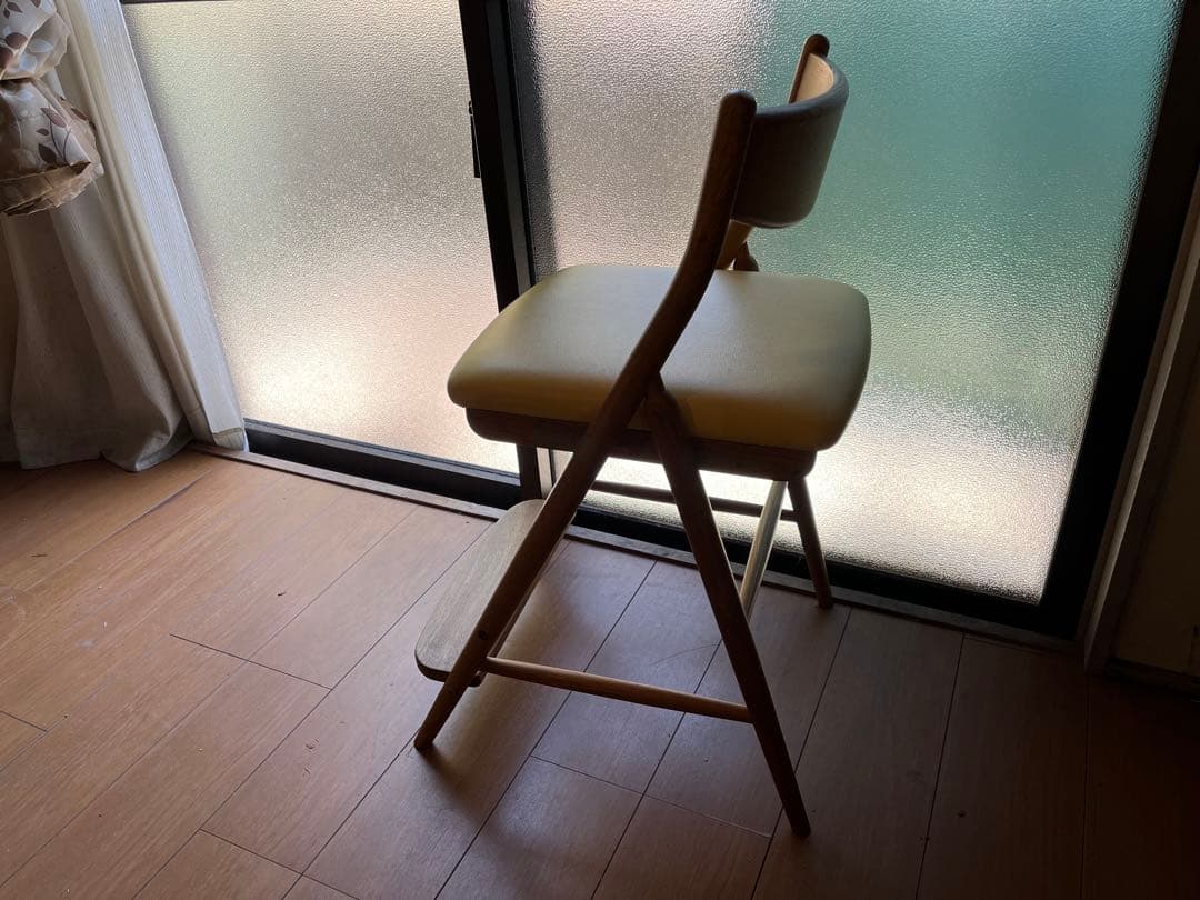 北欧　デザイン 飛騨産業 キツツキ 高さ調整 学習椅子 オーク オイル塗装