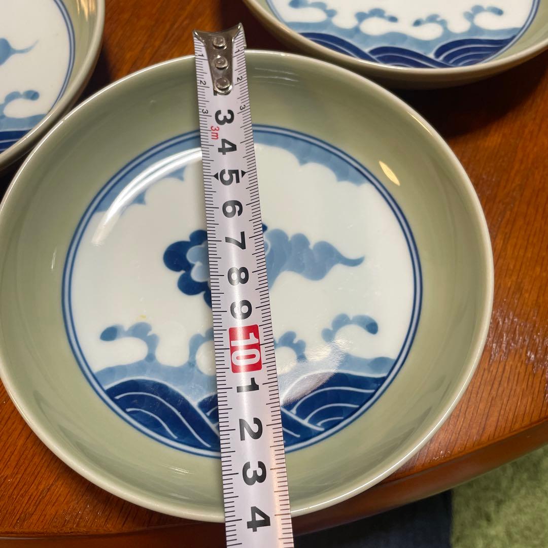 源右衛門窯　青磁雲波紋　小皿　4枚