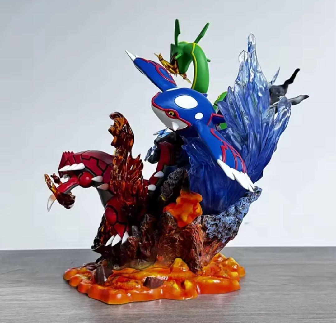 ポケモン フィギュア グラードン カイオーガ レックウザ LED付き