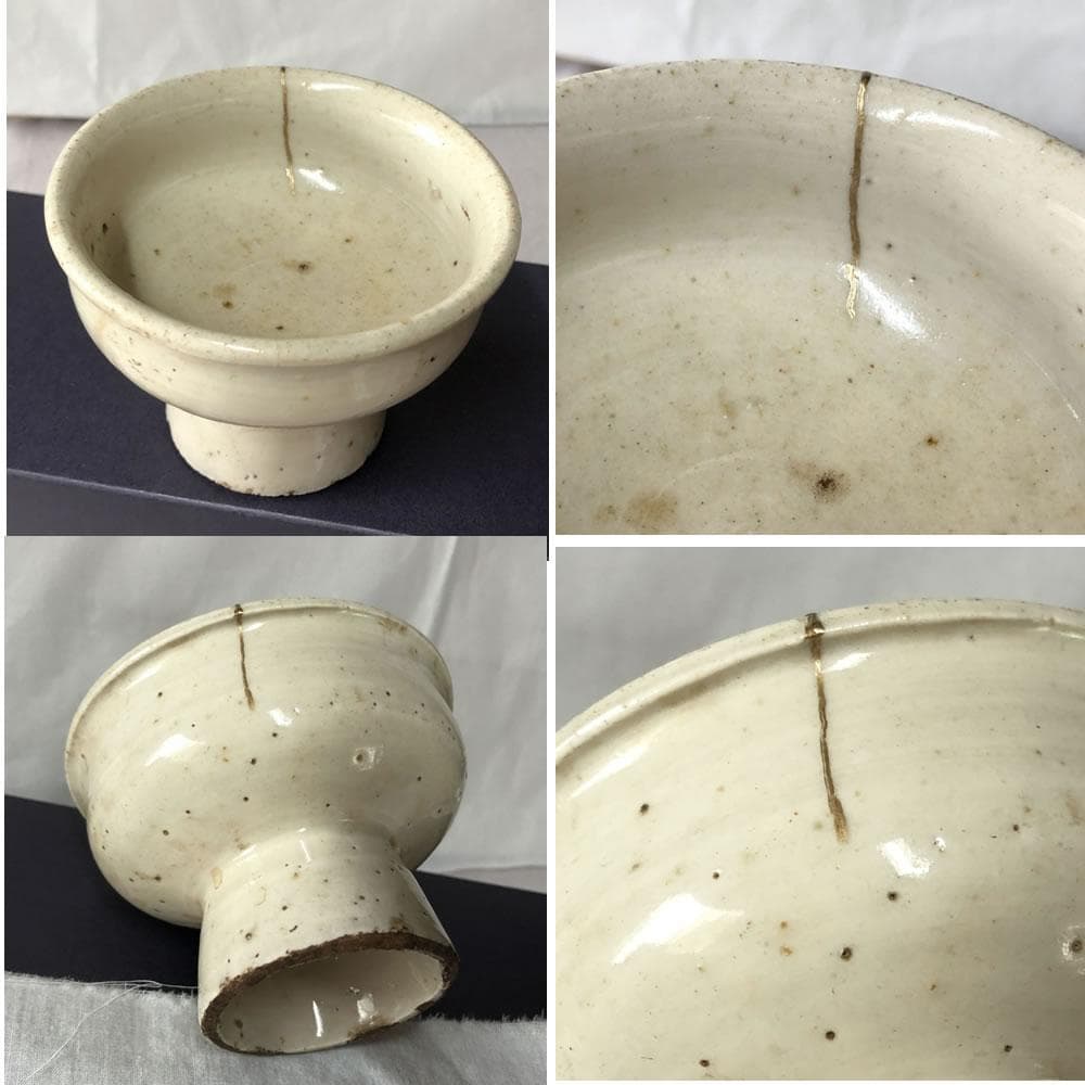 w089 李朝 白磁 馬上杯 金直し 木箱入り 酒器 - メルカリ