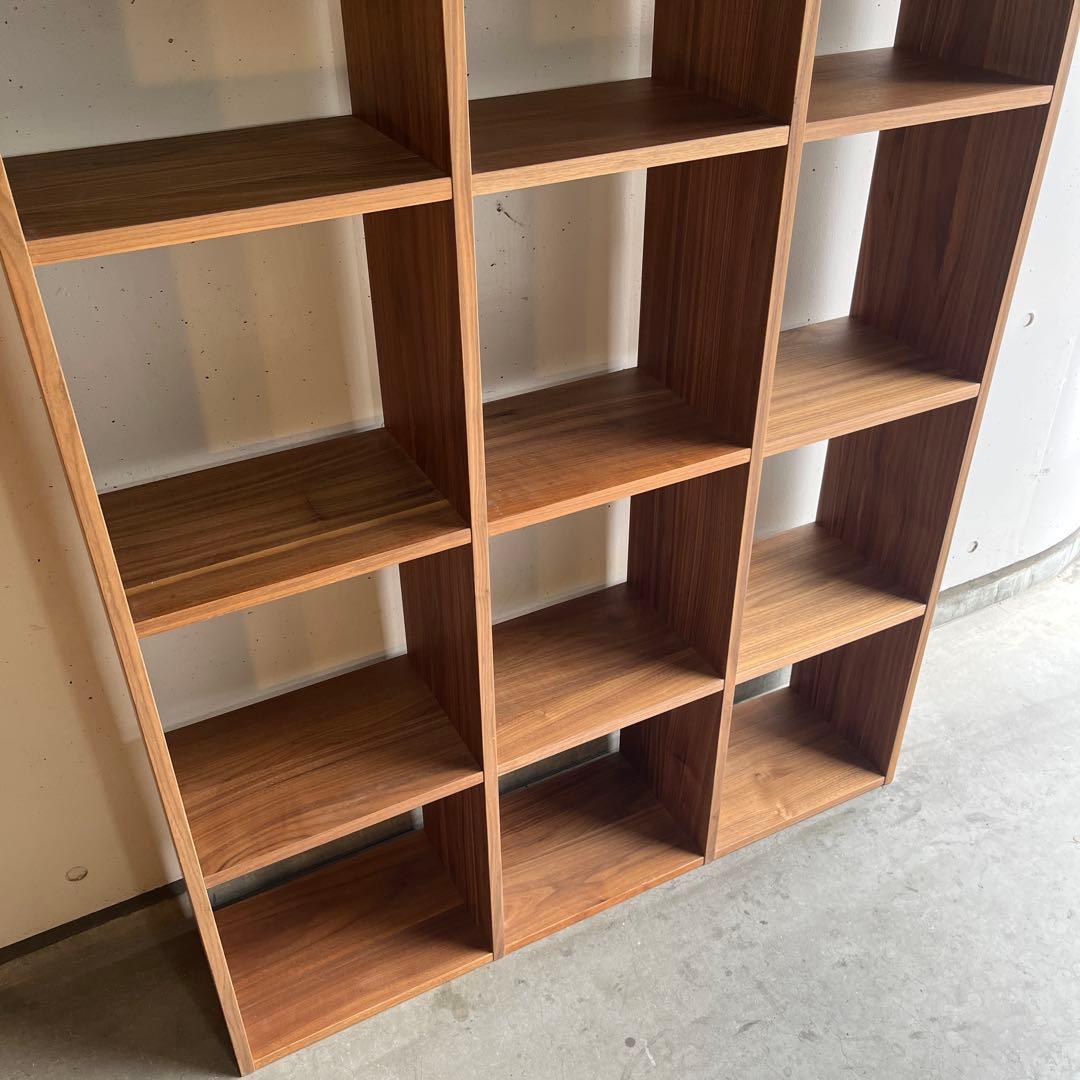 美品★無印スタッキングシェルフセット・５段×３列・ウォールナット チェスト付