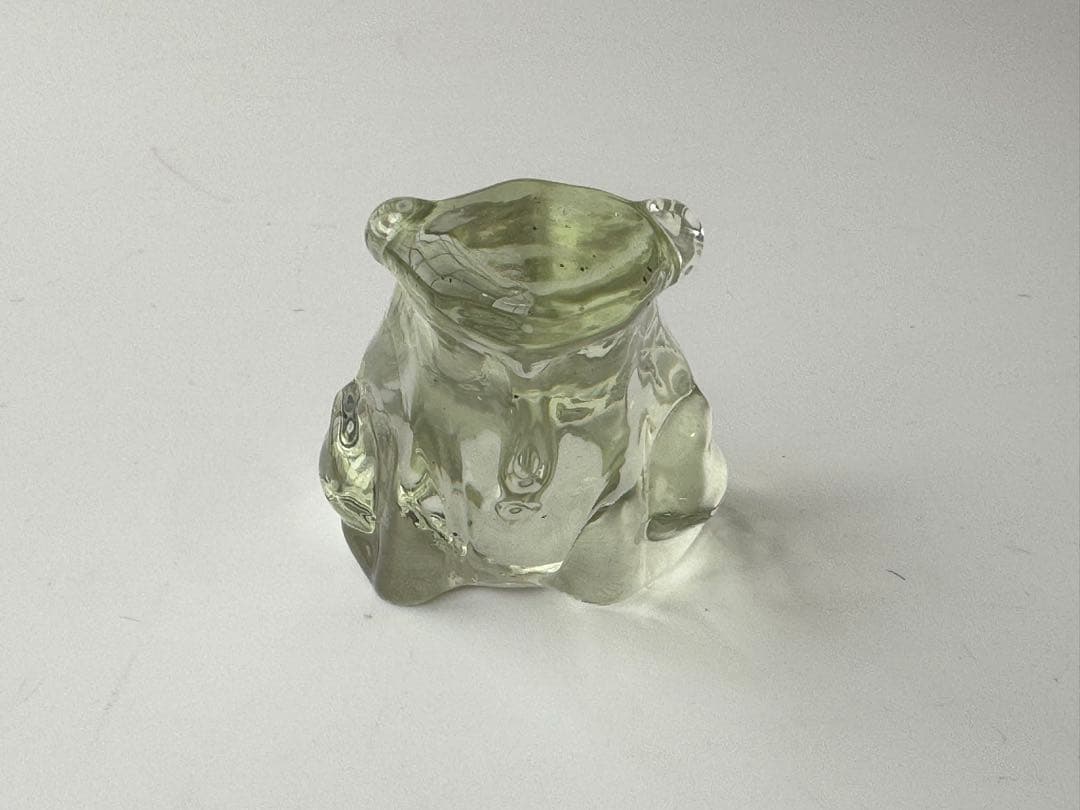 ヴィンテージ ガラス製 カエル 置物 ペーパーウェイト アンティーク 骨董