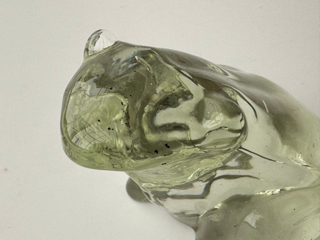 ヴィンテージ ガラス製 カエル 置物 ペーパーウェイト アンティーク 骨董