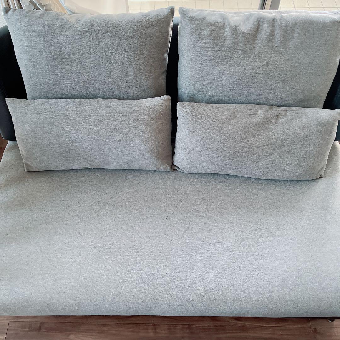 ニトリ 2人用 布張りソファ ポーション2KD GY