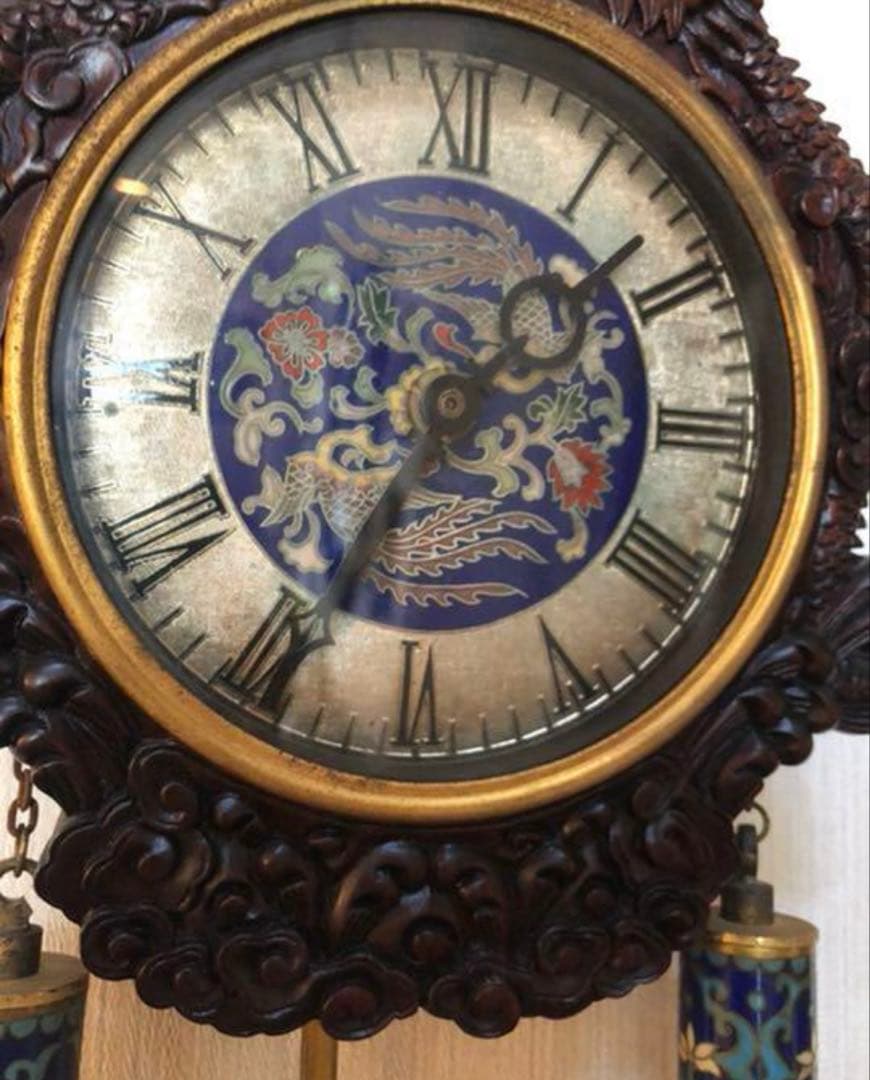 中国 景泰藍 壁掛け時計 工芸品 年代物 - インテリア時計公式 ストア