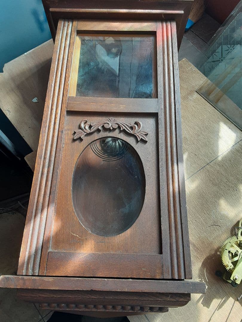 大正ロマン、機械式柱時計、分解掃除、調整油注入済み、動作品