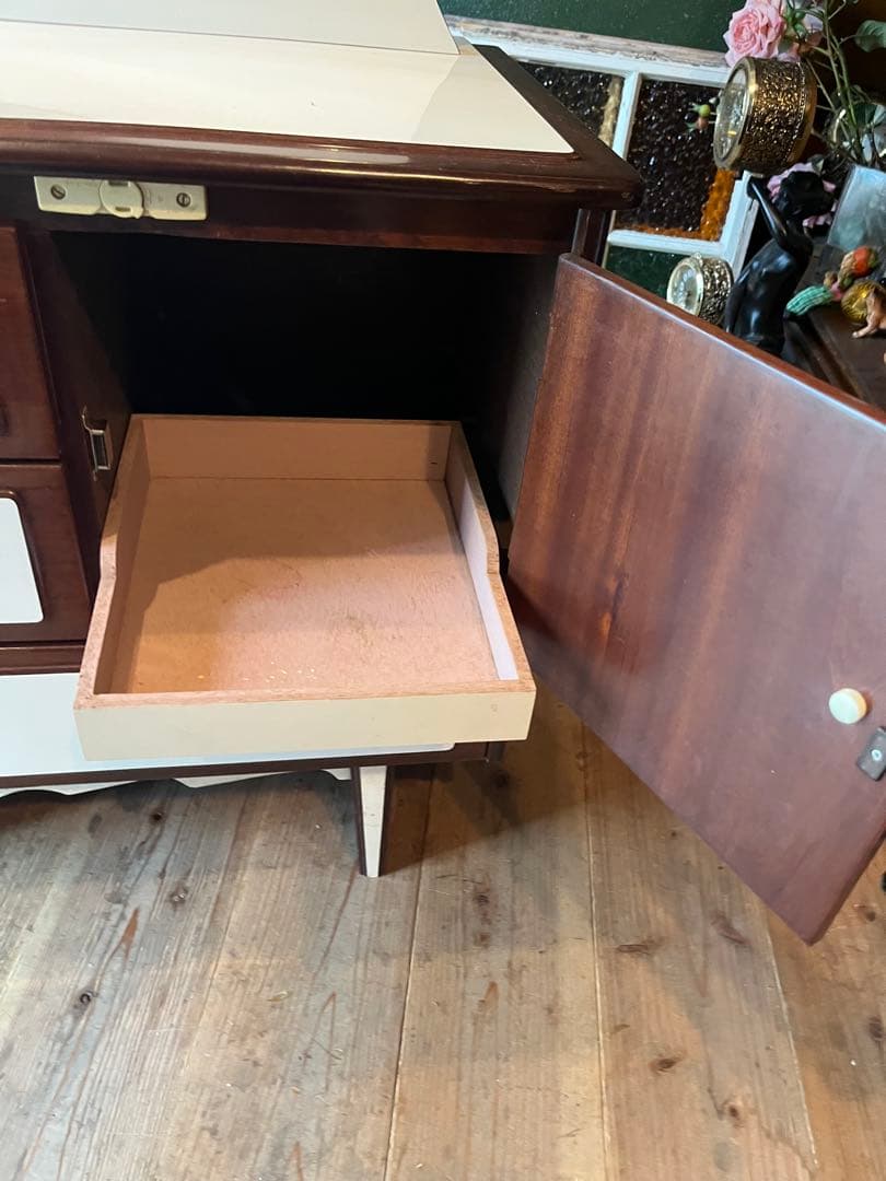 丸型 ドレッサー 昭和レトロ 当時物 インテリア アンティーク ビンテージ 鏡台