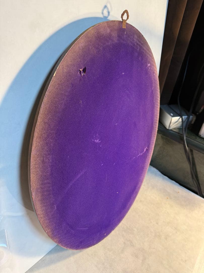 英国アンティーク調 楕円ウォールミラー 木製フレーム