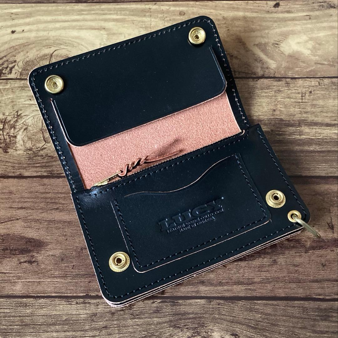 【お札を折らずに収納】北米ステアハイド トラッカーウォレット150（ミドル）3層