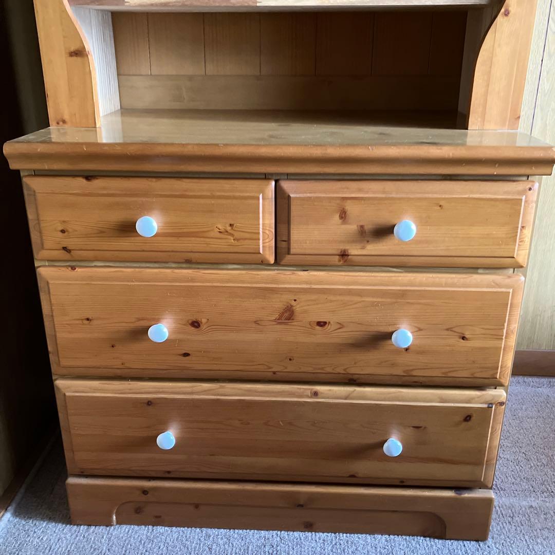 木製オープンシェルフ 引き出し付き　たのメル便