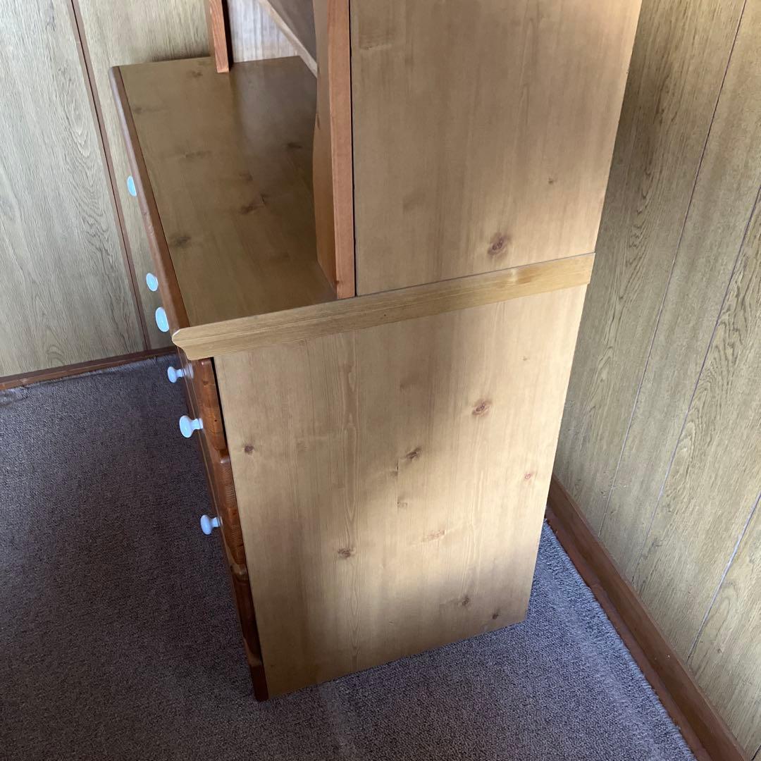 木製オープンシェルフ 引き出し付き　たのメル便