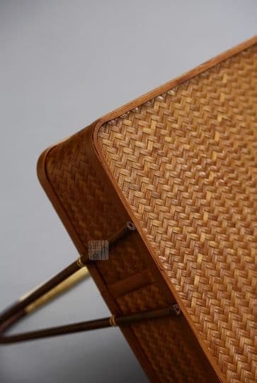 極上品 竹細工 茶道収納 蓋付竹カゴ 手作工芸品 菓子折り 便攜 新品