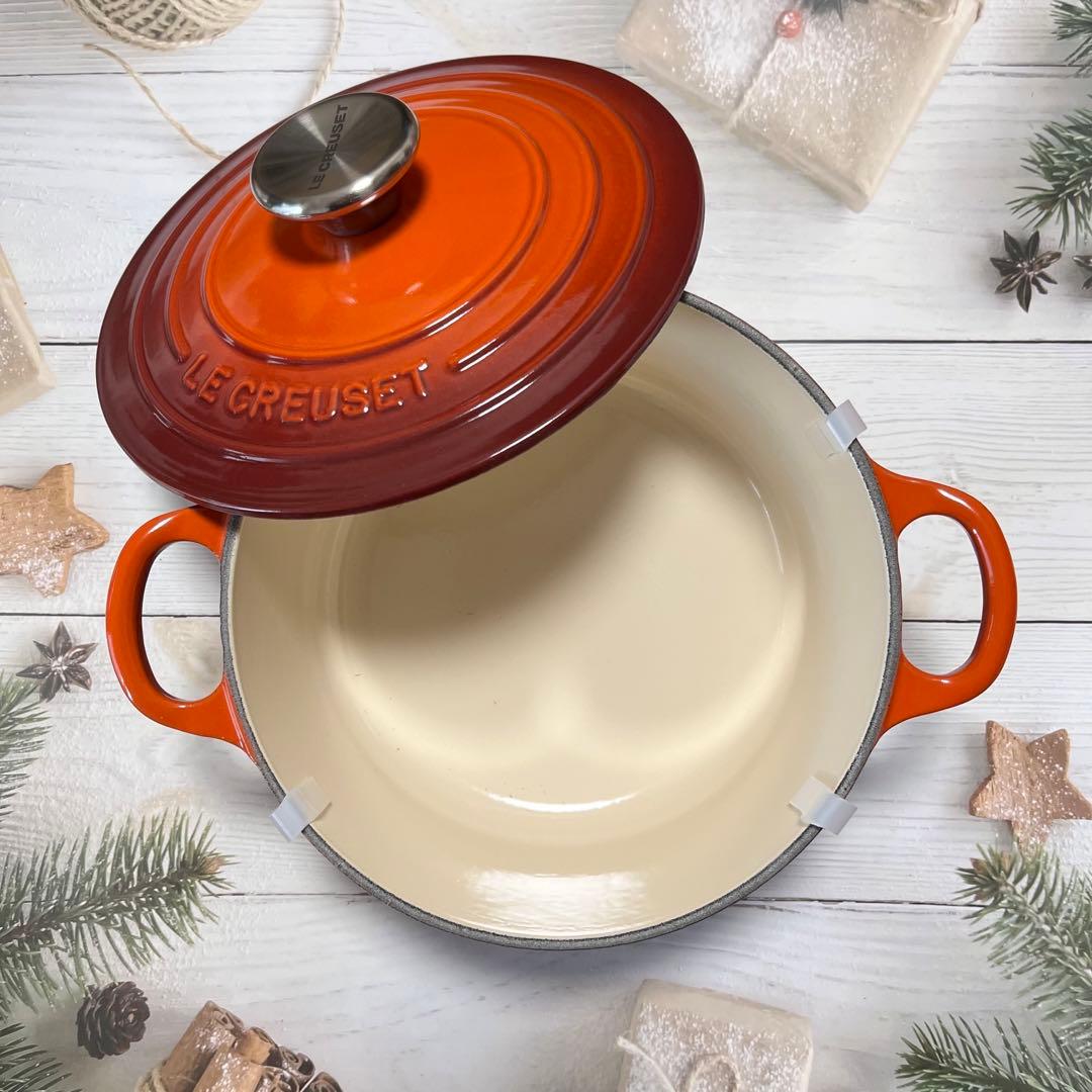 ♡ルクルーゼ ココットロンド 18cm カイエン レッド 両手鍋 新品
